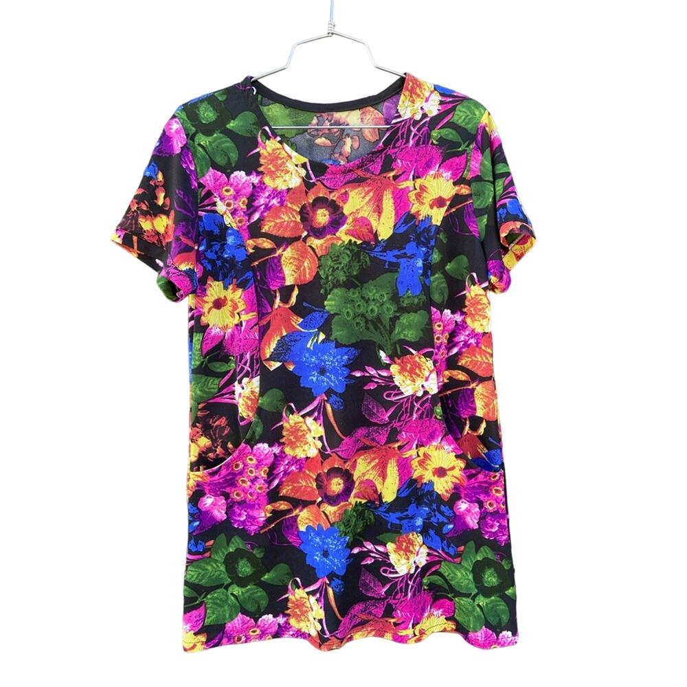 Vintage Printed Mesh Mini-Dress